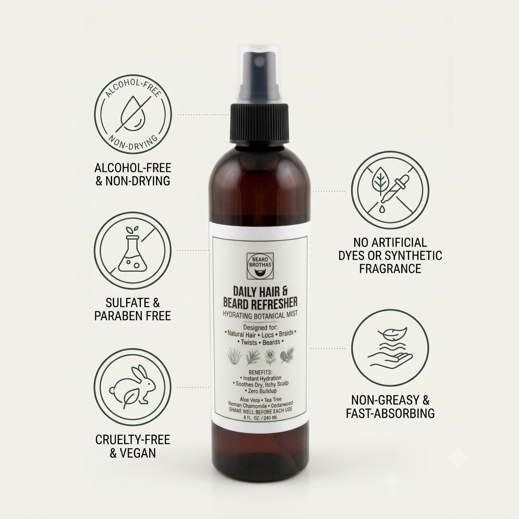 Daily Hair & Beard Refresher: Hydrating Botanical Mist